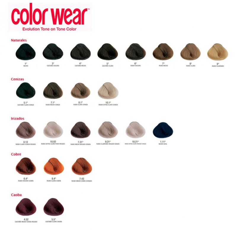 Combo 6 Tinturas Tono Sobre Tono Colorwear Alfaparf