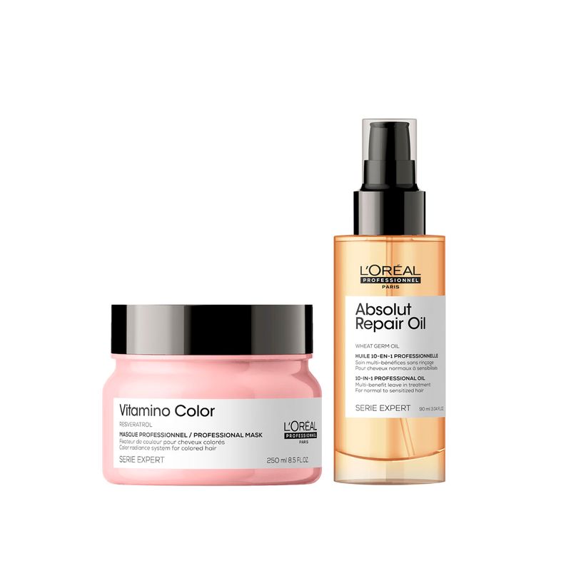 Kit Tratamiento Vitamino Color + Óleo 10 en 1 Absolut Repair Serie Expert L'Oréal Professionnel
