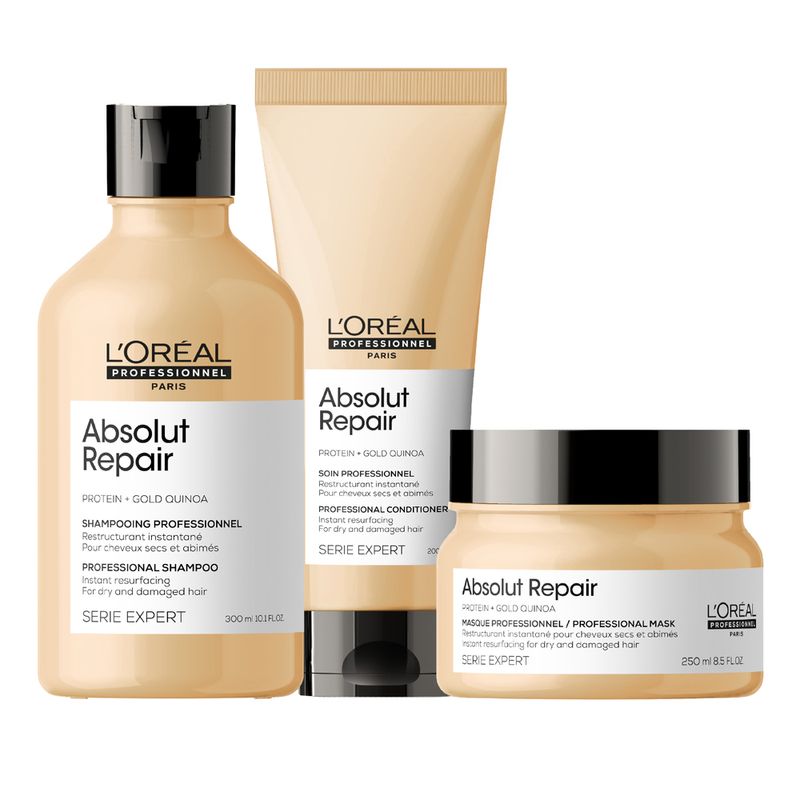 Kit Shampoo + Acondicionador + Máscara Absolut Repair Serie Expert L'Oréal Professionnel