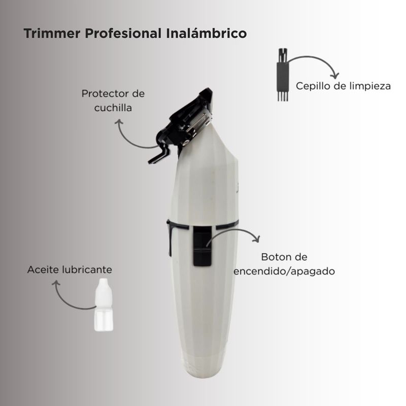 Combo Profesional JRL Onix White Ghost Trimmer + Shaver