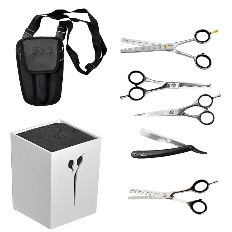 Combo Barbería tijeras + Posatijeras