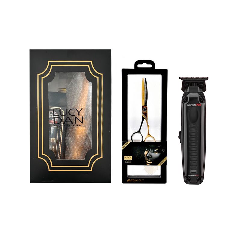 Combo Profesional Trimmer LO-PRO FX 726 BABYLISS + Tijera de Pulir 5,5 GOLDEN COBALT