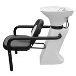 Combo Lavacabezas Blanco y Negro FG TeknikStyle + Módulo Ayudante 4 Cajones Vegas Dompel