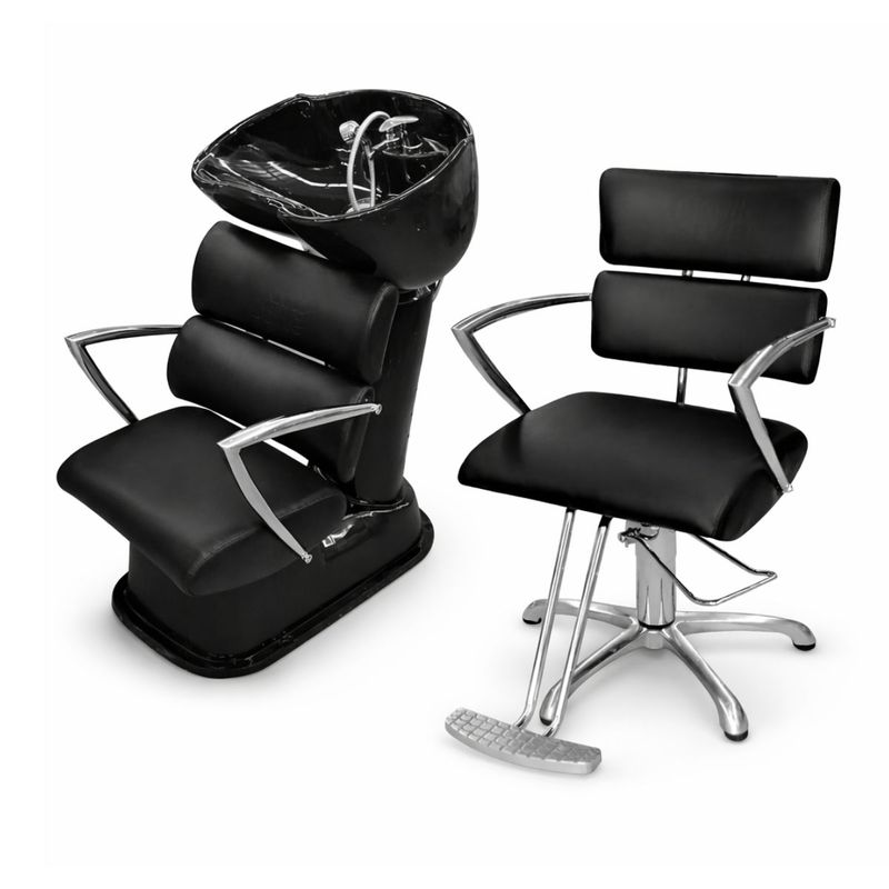 Combo Profesional Sillón Hidráulico & Lavacabezas Regulable R2 | TeknikStyle