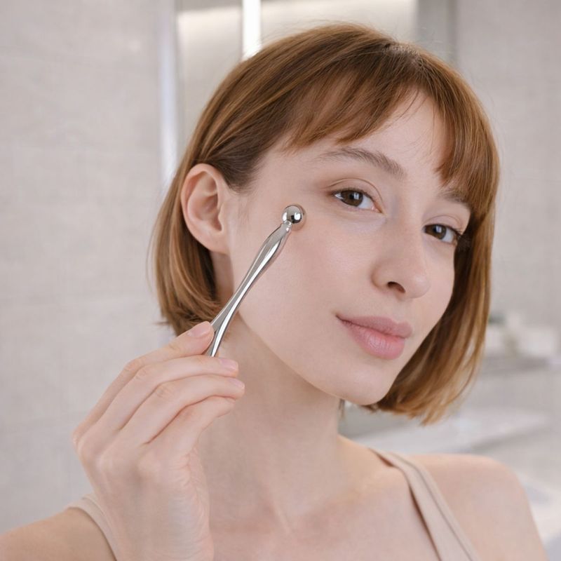 ESPATULA MASAJEADORA C/RODILLO P/OJOS KEIKO