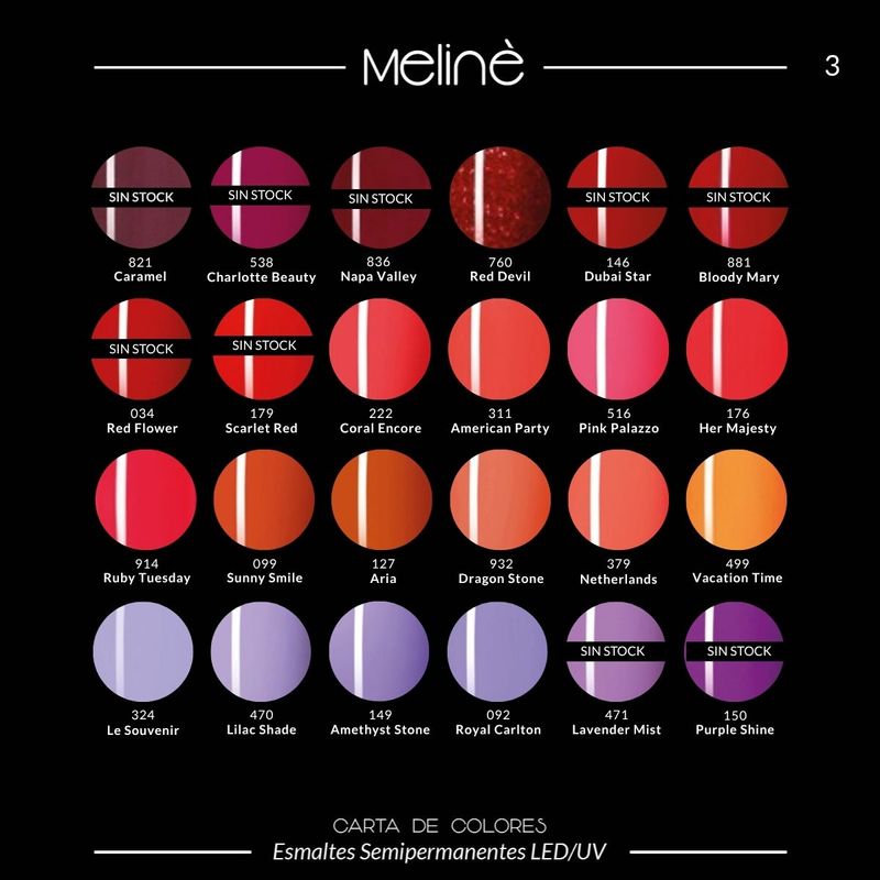 Kit 12x Esmaltes Meliné Semipermanentes + Base y Top