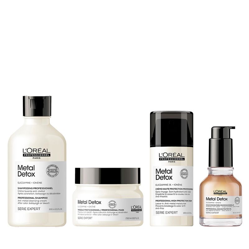 Kit Shampoo + Máscara + Crema de Peinar + Serum Metal Detox Expert L'Oréal Professionnel