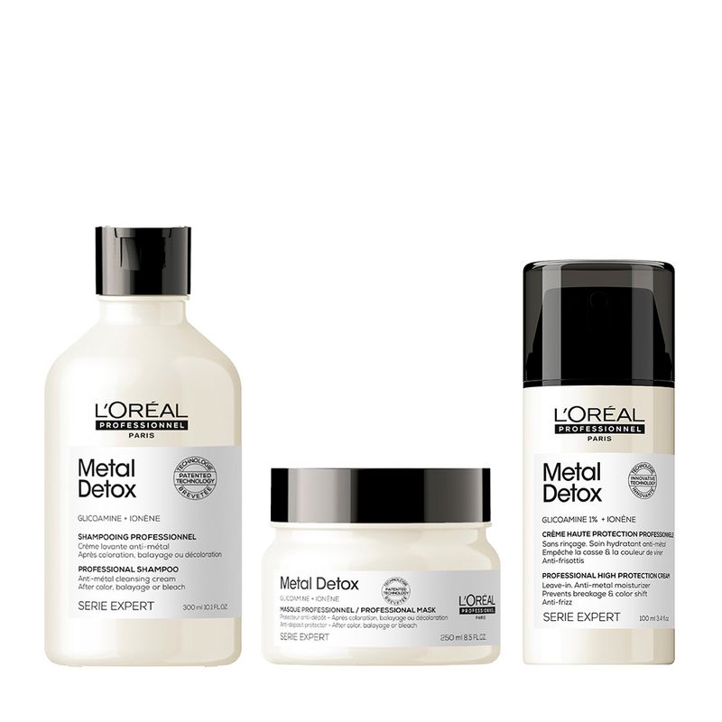 Kit Shampoo + Máscara + Crema de Peinar Metal Detox Serie Expert L'Oréal Professionnel