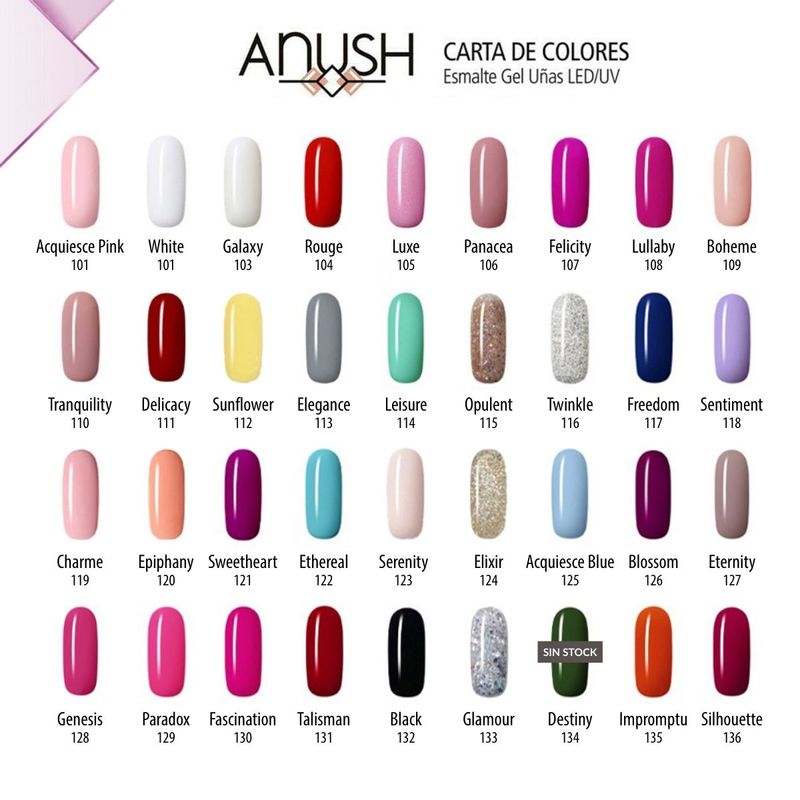 2 Esmaltes Semipermanentes x15ml Anush