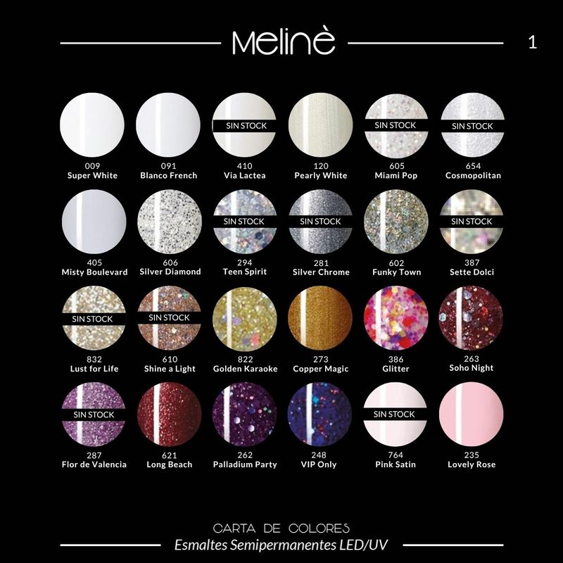 Kit 3x Esmaltes Semipermanentes Meliné Gel UV/LED x15ml