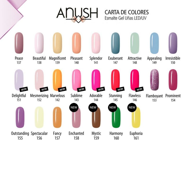 6 Esmaltes Semipermanentes x15ml Anush