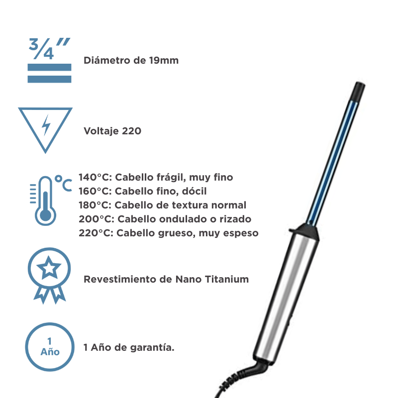 RIZADOR 19mm nano titanium BABYLISS