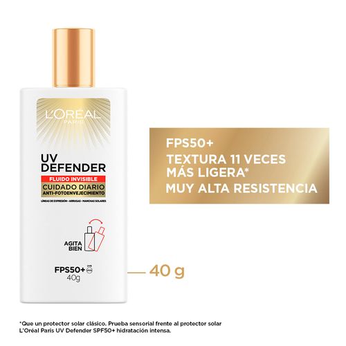 Protector Solar Uv Defender Fluido Invisible de L'Oreal Paris FPS50+