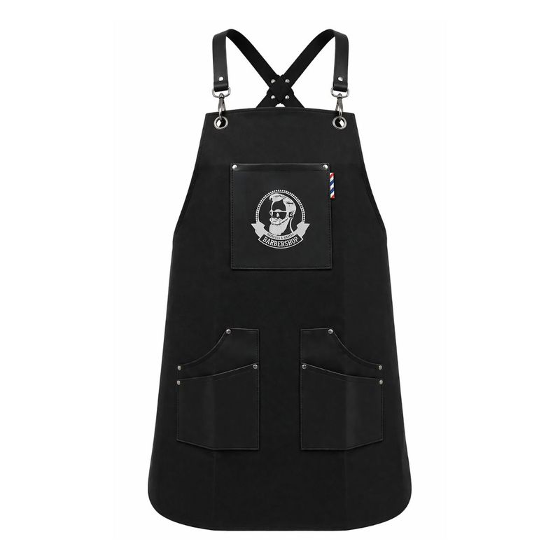 DELANTAL BARBERO CUERO WD-16 LUCYDAN Verde/marron
