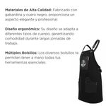 DELANTAL BARBERO CUERO WD-16 LUCYDAN Verde/marron