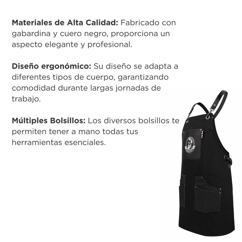DELANTAL BARBERO CUERO WD-16 LUCYDAN Verde/marron