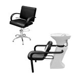 Lavacabezas Blanco y Negro FG + Sillón Hidráulico Comfort Teknikstyle