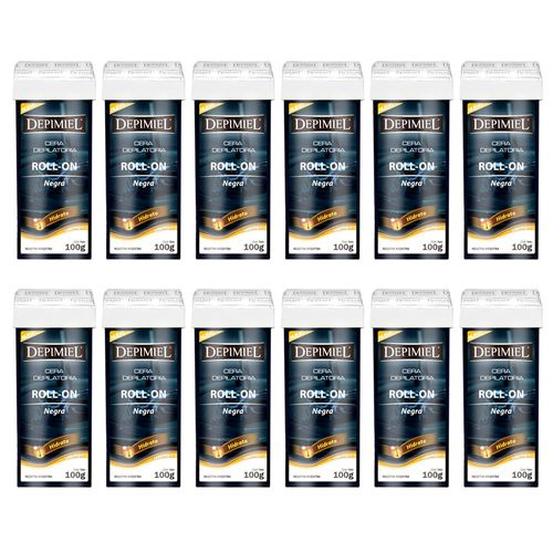 12 Ceras Depilatorias Roll-On Negra x100 g Depimiel