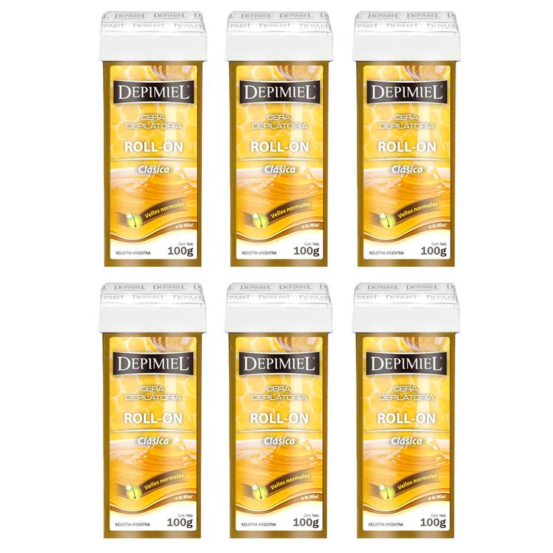 6 Ceras Depilatorias Roll-On Clásica x100 g Depimiel