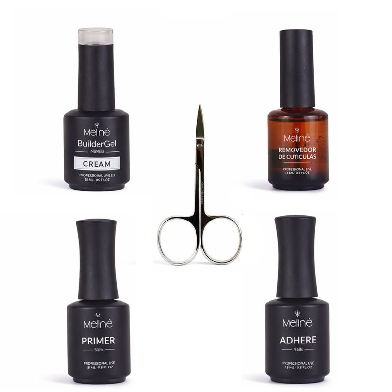 Combo Gel Esculpidas Meliné + Tijera Para Uñas Recta Gruesa ProStyle