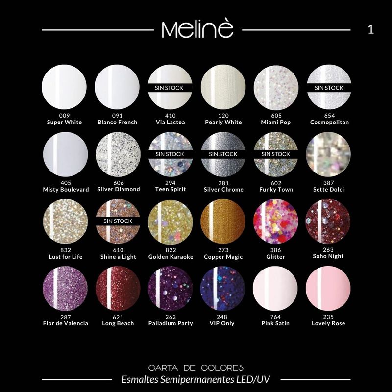Kit 5x Esmaltes Semipermanentes + Base y Top Meliné