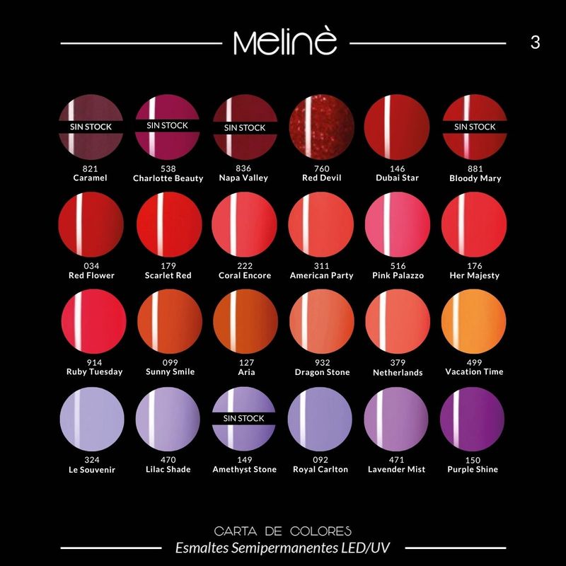 Combo 10 Esmaltes Semipermanentes Gel UV/LED Meliné