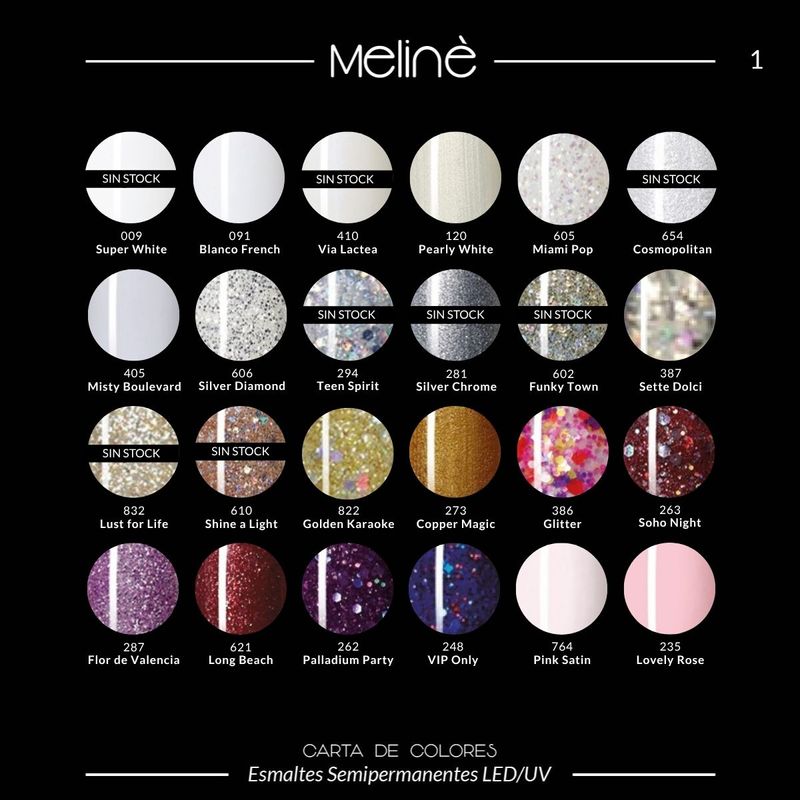 Combo 10 Esmaltes Semipermanentes Gel UV/LED Meliné