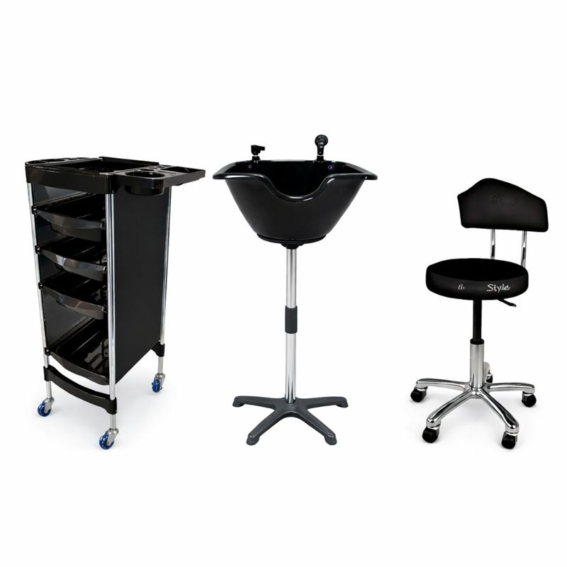 Combo Profesional Lavacabezas Portatil + Taburete + Módulo Auxiliar | TeknikStyle