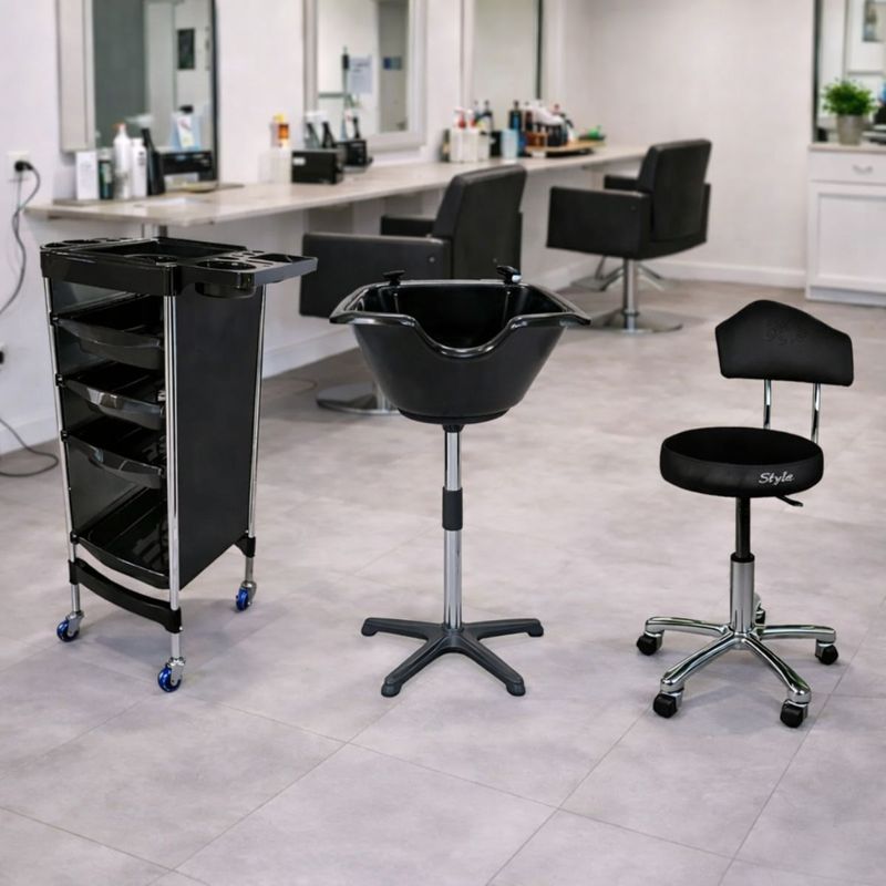 Combo Profesional Lavacabezas Portatil + Taburete + Módulo Auxiliar | TeknikStyle