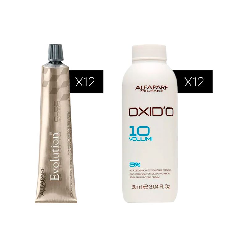 Combo 12 Tinturas Evolution Of The Color Cube x60 ml + Oxidantes Alfaparf