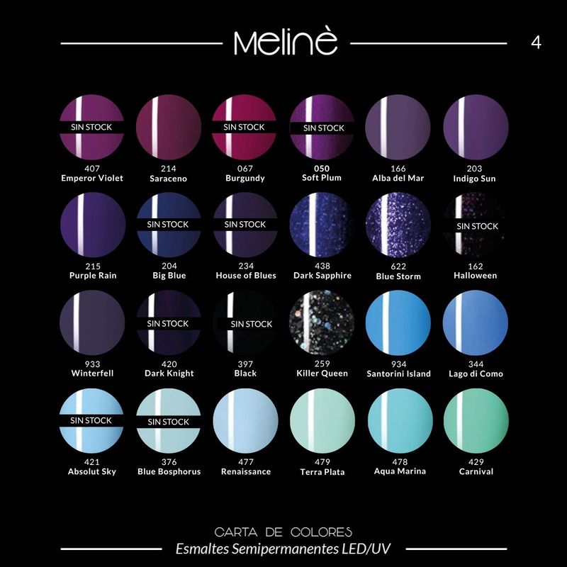 Combo 5 Esmaltes Semipermanentes Gel Uv/led Meliné