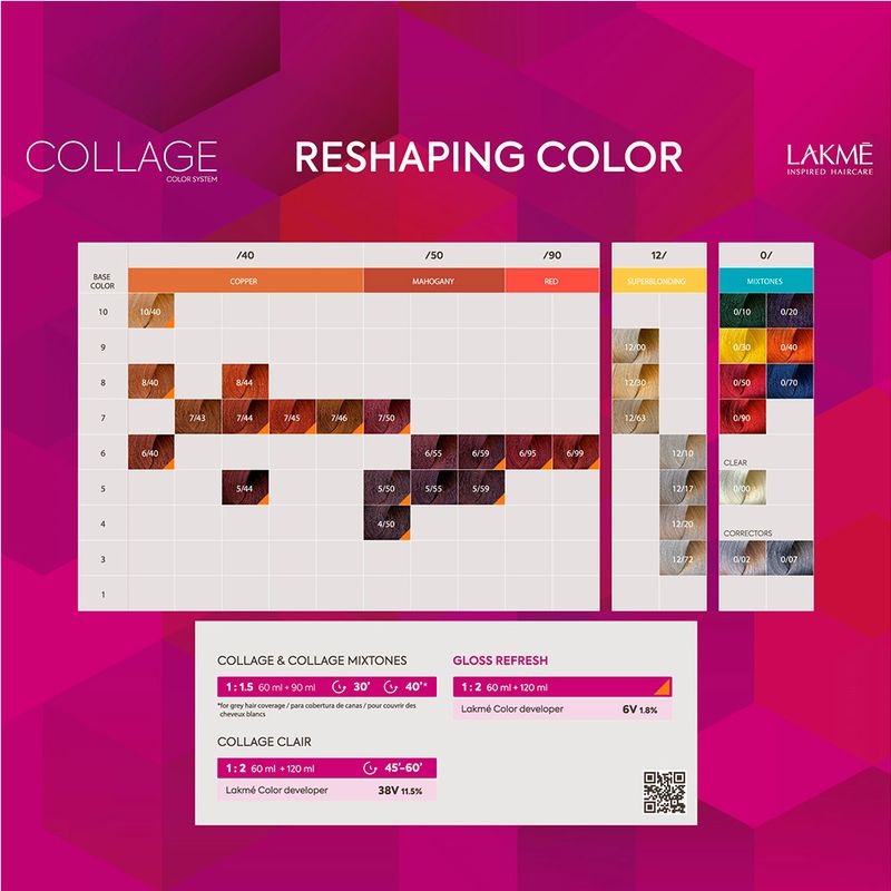 Combo 3 Tinturas Collage Creme Hair Color x60ml Lakmé