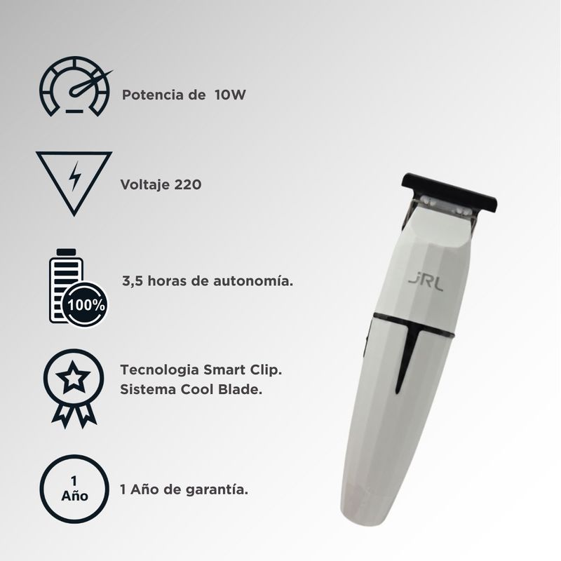 Combo Profesional JRL Onix White Ghost Trimmer + Shaver