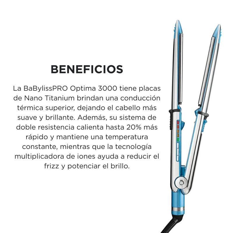 PLANCHA OPTIMA 3000 doble voltaje BABYLISS