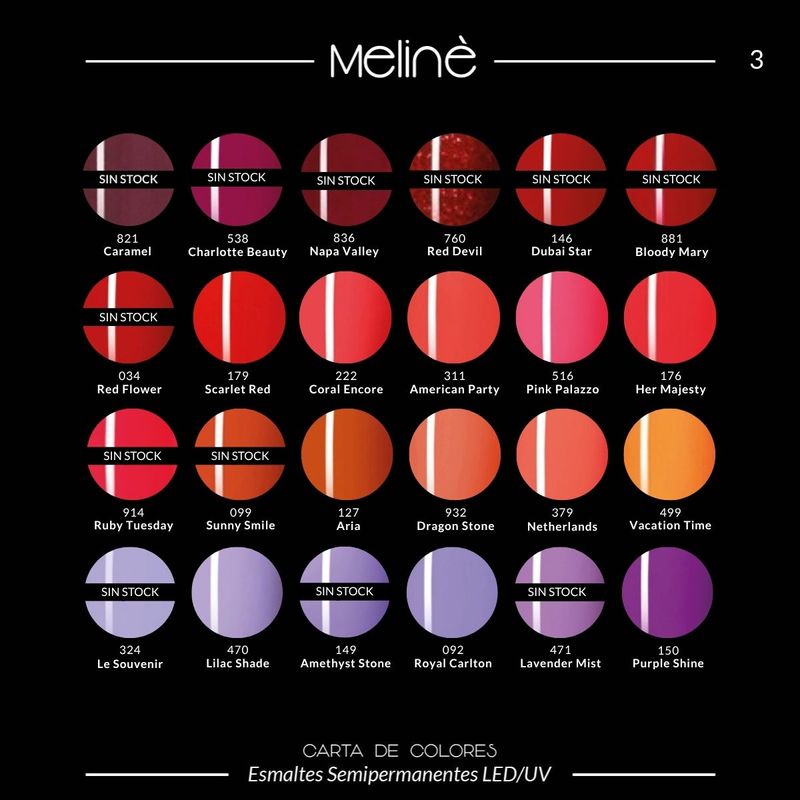 Combo 6 Esmaltes Semipermanentes Meliné