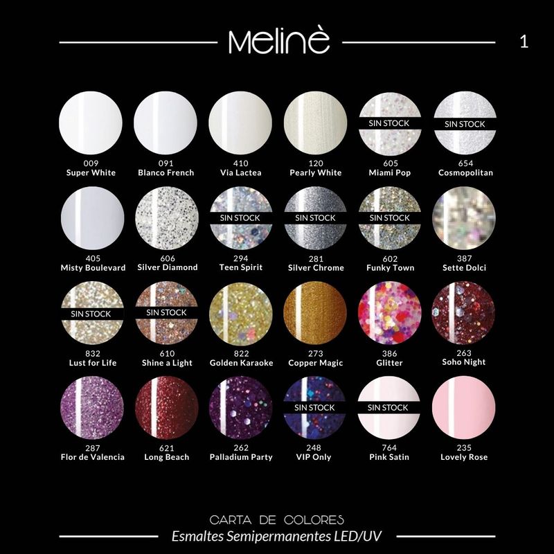 Kit 3x Esmaltes Semipermanentes Meliné Gel UV/LED x15ml