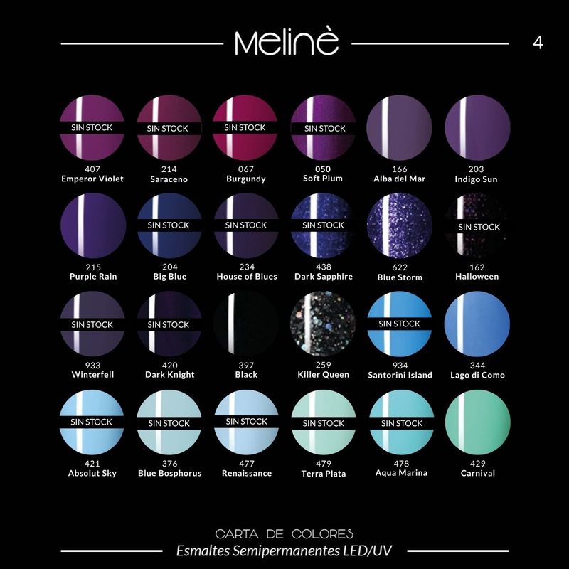 Kit 3x Esmaltes Semipermanentes Meliné Gel UV/LED x15ml