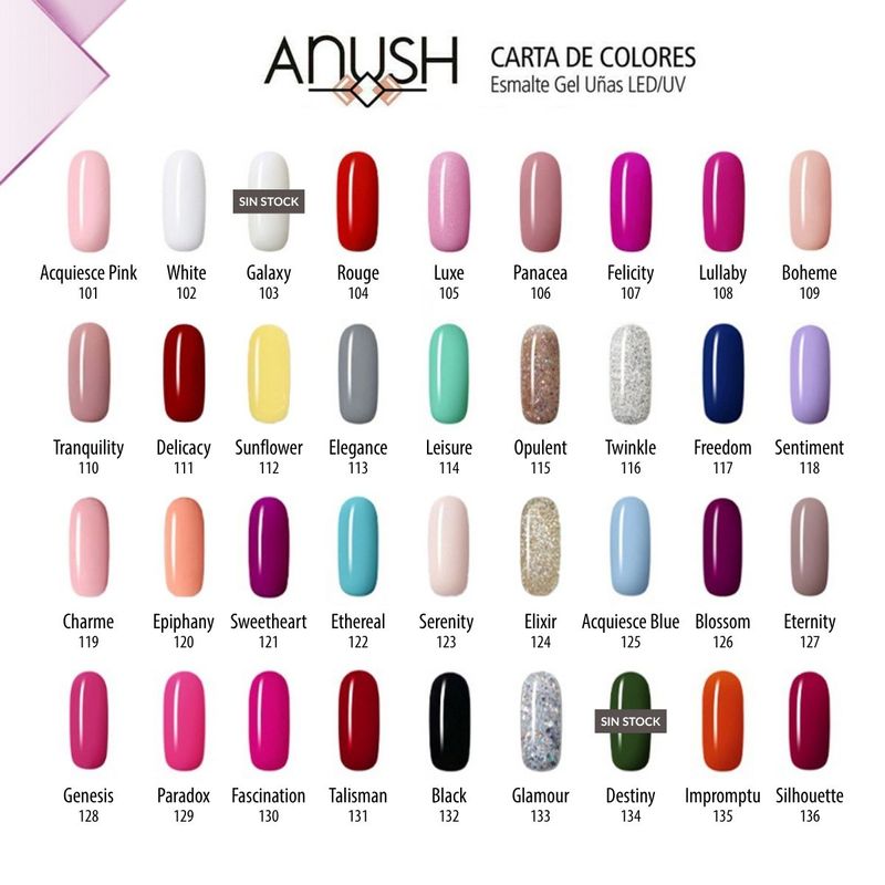 6 Esmaltes Semipermanentes x15ml Anush