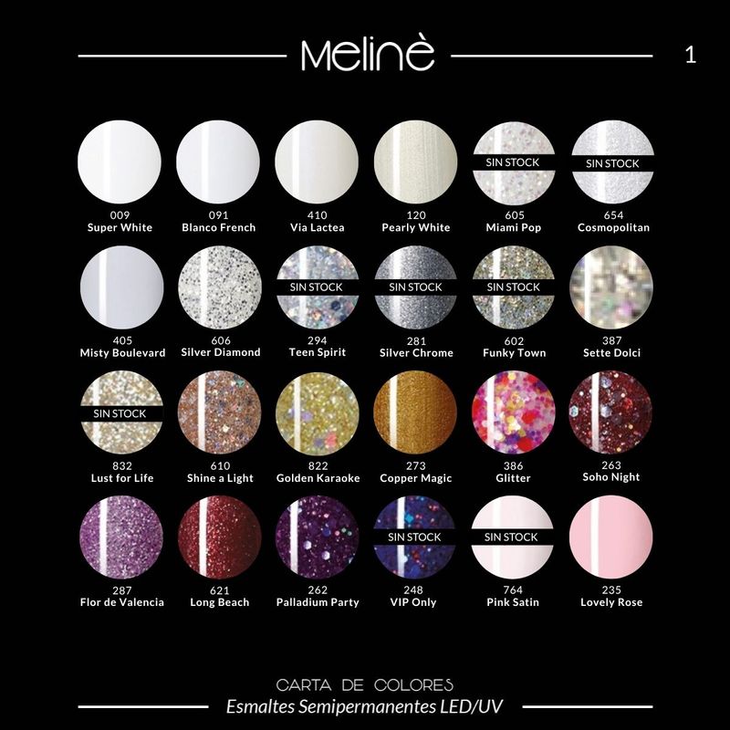 Combo 5 Esmaltes Semipermanentes Gel Uv/led Meliné