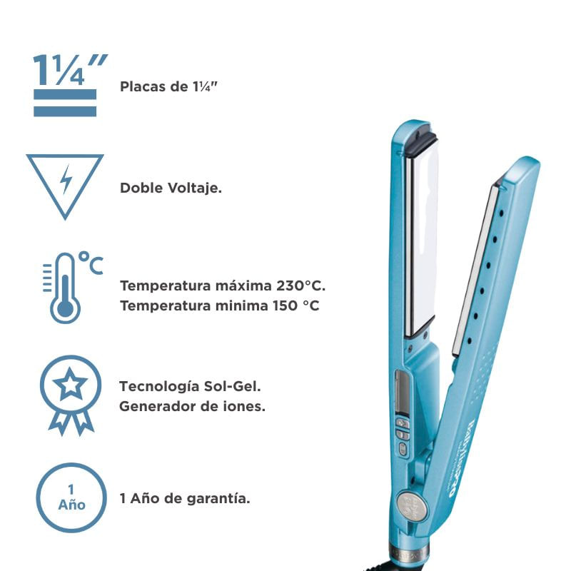 PLANCHA DIG/WET 4091 doble voltaje BABYLISS