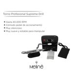 Torno Supreme Drill + 6 Esmaltes semipermanentes Meliné + Repujador de cutículas doble E-K