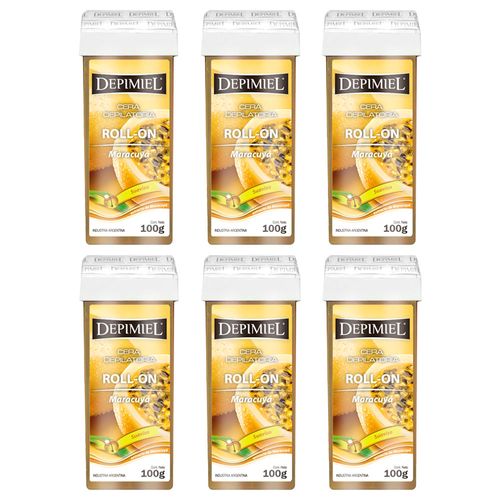 6 Ceras Depilatorias Roll-On Maracuyá x100 g Depimiel
