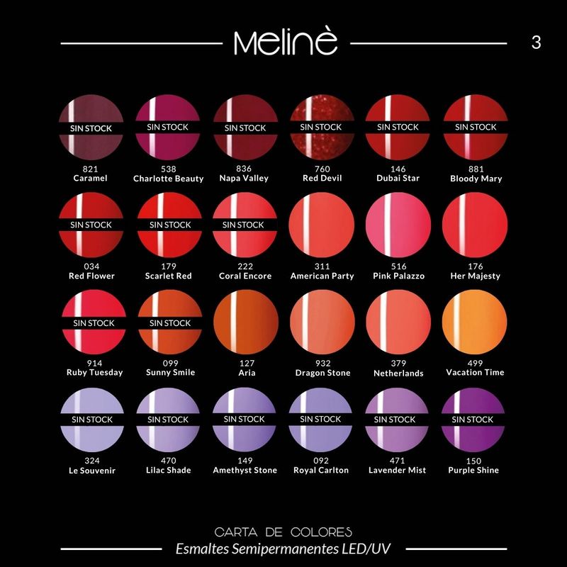 Combo 4 Esmaltes Semipermanentes Gel Uv/led Meliné