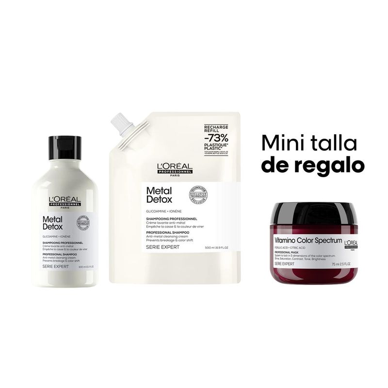 Kit Shampoo 300 ml + Refill 500 ml Metal Detox  L'Oréal Professionnel