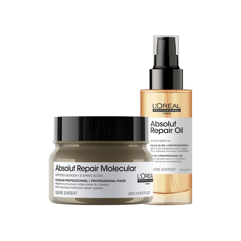 Kit Óleo Spray + Máscara Absolut Repair Molecular | Serie Expert | L'Oréal Professionnel